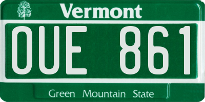 VT license plate OUE861