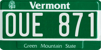 VT license plate OUE871