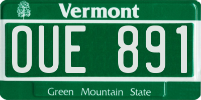 VT license plate OUE891