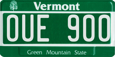 VT license plate OUE900