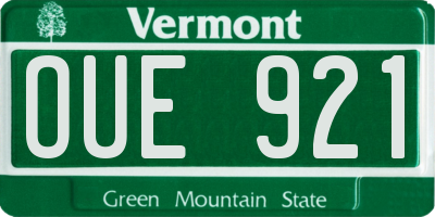 VT license plate OUE921