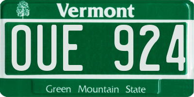 VT license plate OUE924