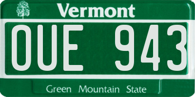 VT license plate OUE943