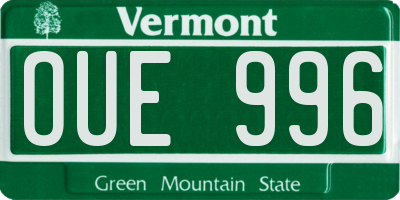 VT license plate OUE996