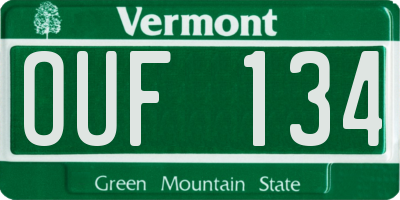 VT license plate OUF134