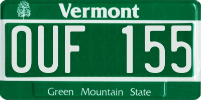 VT license plate OUF155