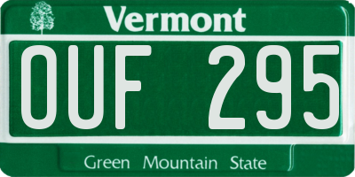 VT license plate OUF295