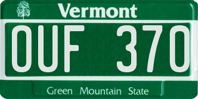 VT license plate OUF370