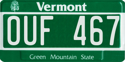 VT license plate OUF467