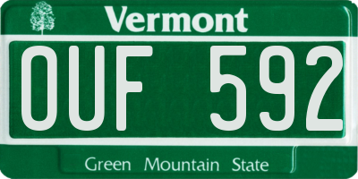 VT license plate OUF592