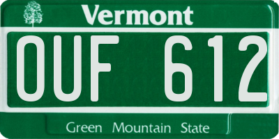 VT license plate OUF612