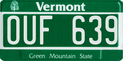 VT license plate OUF639
