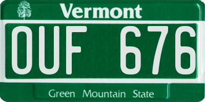 VT license plate OUF676