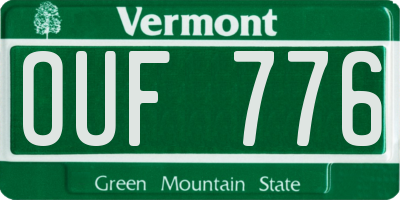 VT license plate OUF776