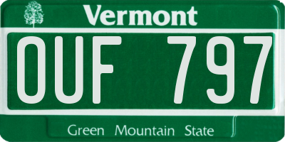 VT license plate OUF797