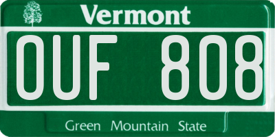 VT license plate OUF808