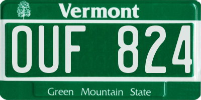VT license plate OUF824