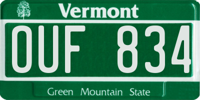 VT license plate OUF834