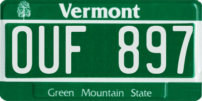 VT license plate OUF897