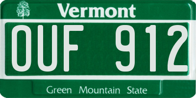 VT license plate OUF912