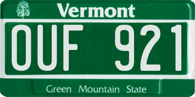 VT license plate OUF921