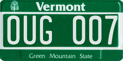 VT license plate OUG007