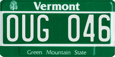 VT license plate OUG046