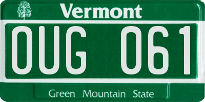 VT license plate OUG061