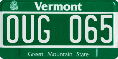 VT license plate OUG065