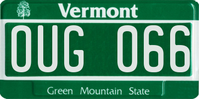VT license plate OUG066