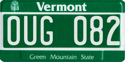 VT license plate OUG082