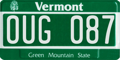 VT license plate OUG087