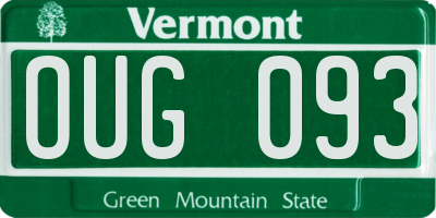 VT license plate OUG093