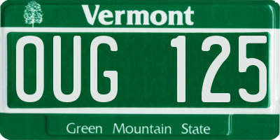 VT license plate OUG125