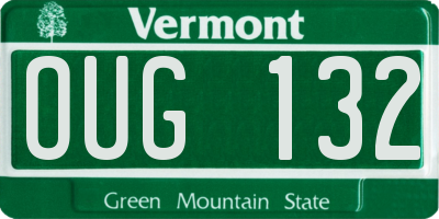 VT license plate OUG132