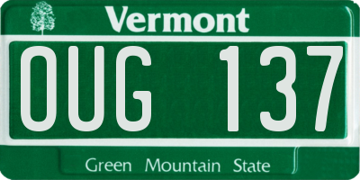 VT license plate OUG137