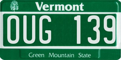 VT license plate OUG139