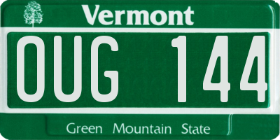 VT license plate OUG144