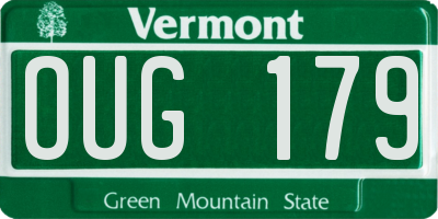 VT license plate OUG179