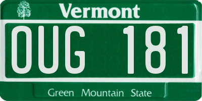 VT license plate OUG181