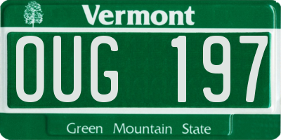 VT license plate OUG197