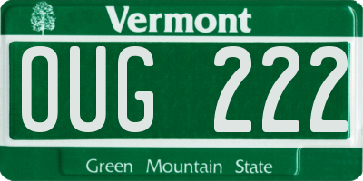 VT license plate OUG222