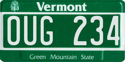 VT license plate OUG234