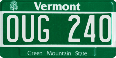 VT license plate OUG240