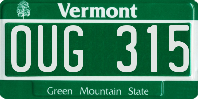 VT license plate OUG315