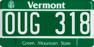VT license plate OUG318