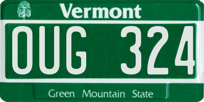 VT license plate OUG324