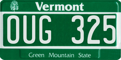 VT license plate OUG325