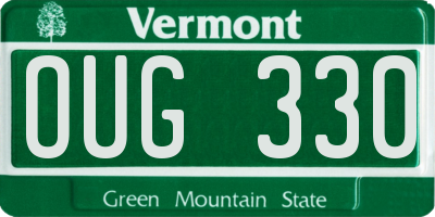 VT license plate OUG330