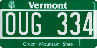 VT license plate OUG334